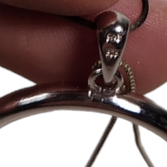 925 Silver Open Circle Necklace - Picture 5 of 6